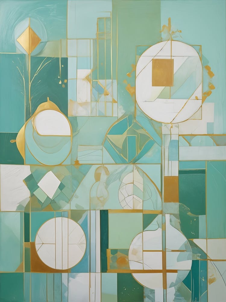 Abstract Gold And Teal no1