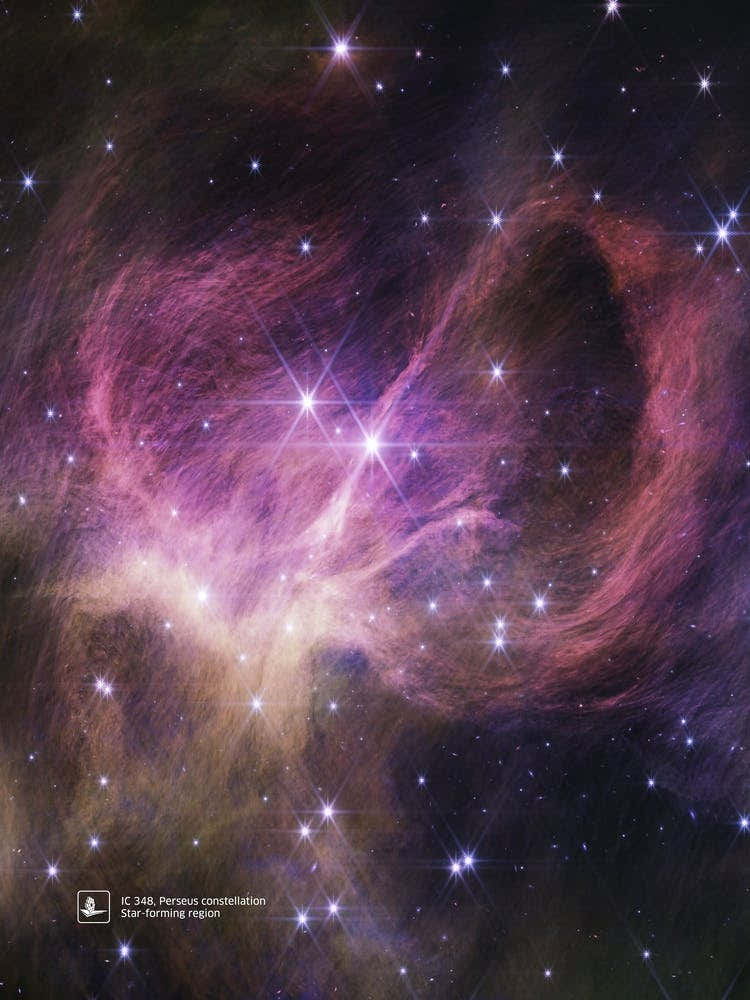 IC 348, Perseus constellation (James Webb/JWST) — space poster