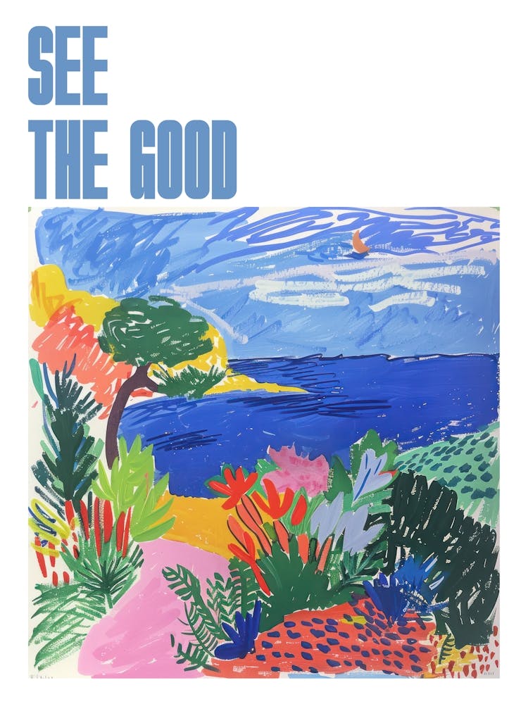 See The Good Poster Seaside Doodle Matisse Style 12
