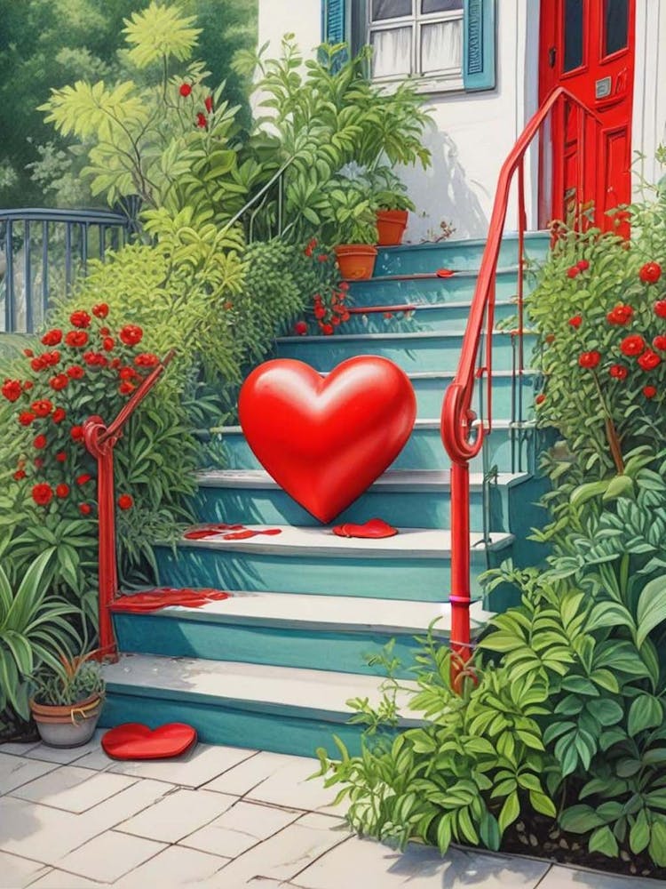Colorful Stairway With Heart (1)