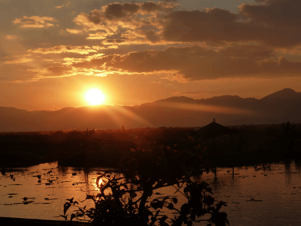 Sunset Over Lake, Myanmar