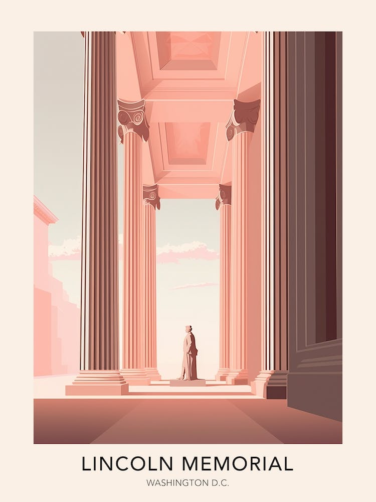 Lincoln Memorial Washington Dc United States Travel Poster