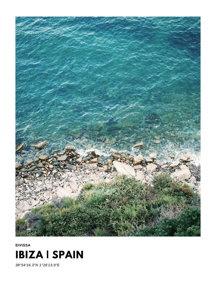 Koordinaten-Poster Ibiza Spain