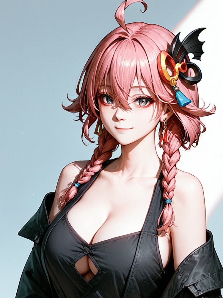 Anime-Mädchen mit pinken Haaren