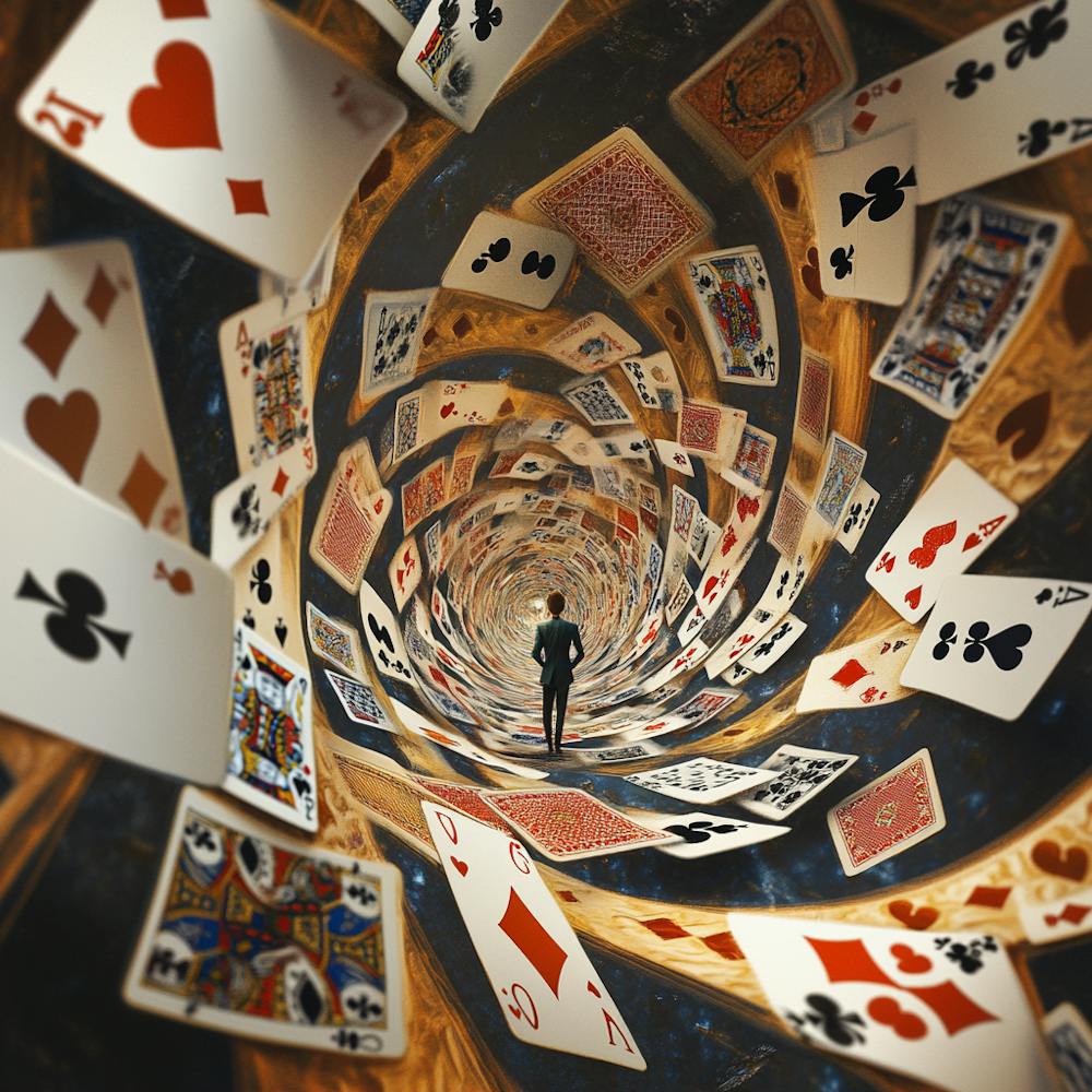 Playing Cards In A Tunnel