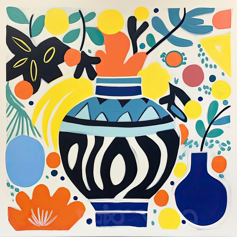 Floral Vase 2 The Matisse Inspired Art Collection