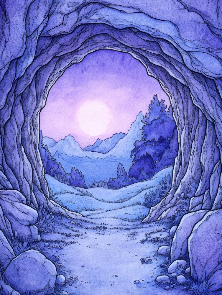 Grotte Dans Les Montagnes