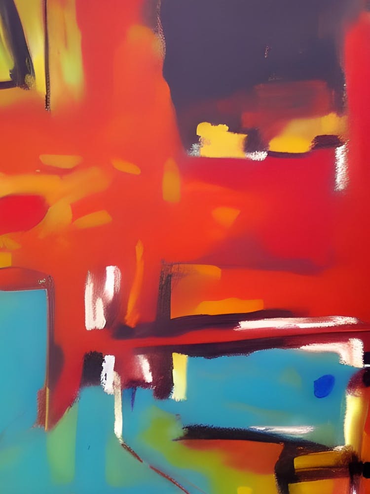 Fiery Burning Abstract Oil Painting