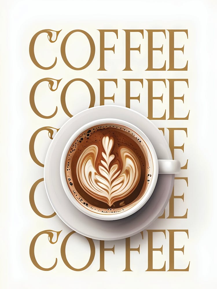 Elegant Coffee Cup With Latte Art