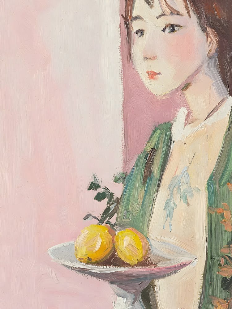 Asian Girl With Lemons