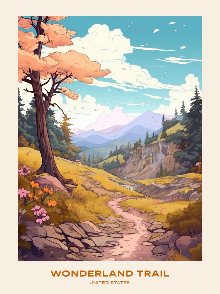 Wonderland Trail Usa Hike Poster