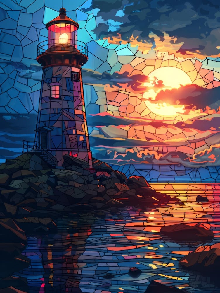 Lighthouse At Sunset 12