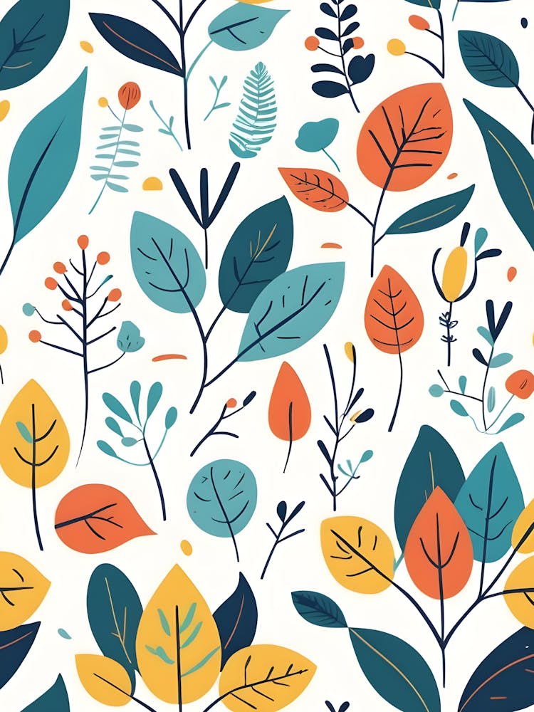 Autumn Leaves Seamless Pattern 1
