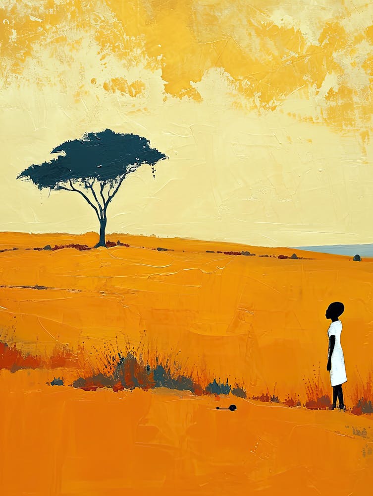 Mädchen in der Savanne, Afrika