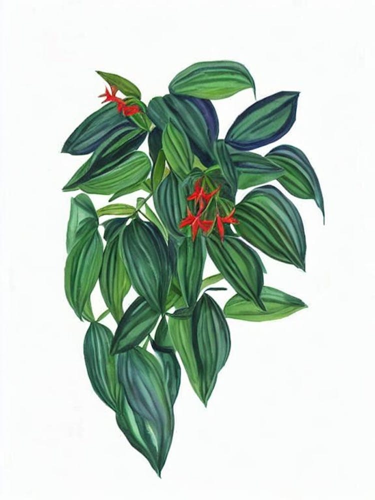 Lipstick Plant (Aeschynanthus Lobbianus) Watercolor