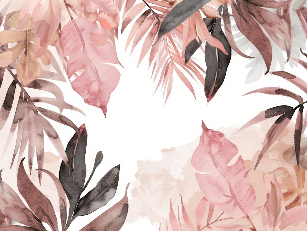 Pink Tropical Leaves 1