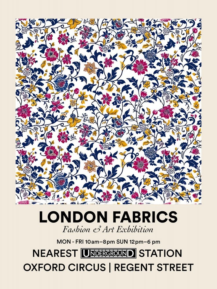 Poster Lavender Loom London Fabrics Floral Pattern 4