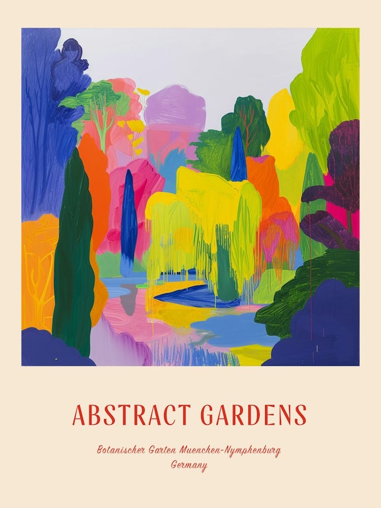 Colourful Gardens Botanischer Garten Muenchen Nymphenburg Germany 4 Red Poster