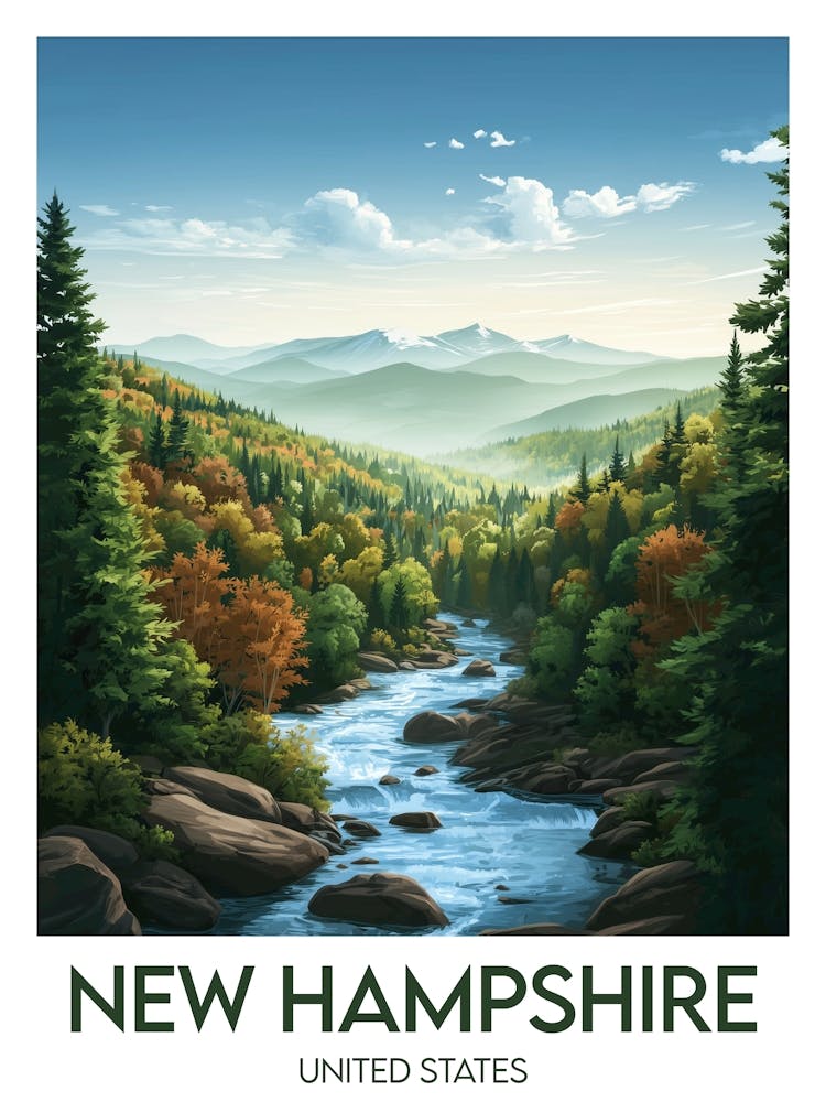 Affiche de voyage New Hampshire