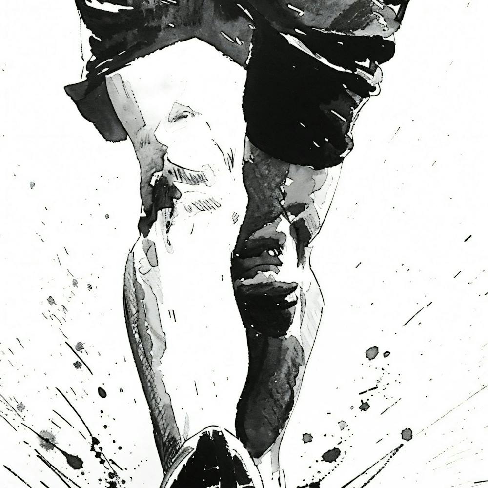 Runner In Black And White 1