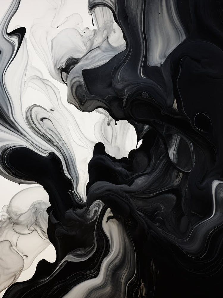 Fluidity Abstract Black And White 3