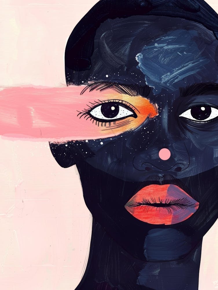 Black Woman With Pink Eyes 1