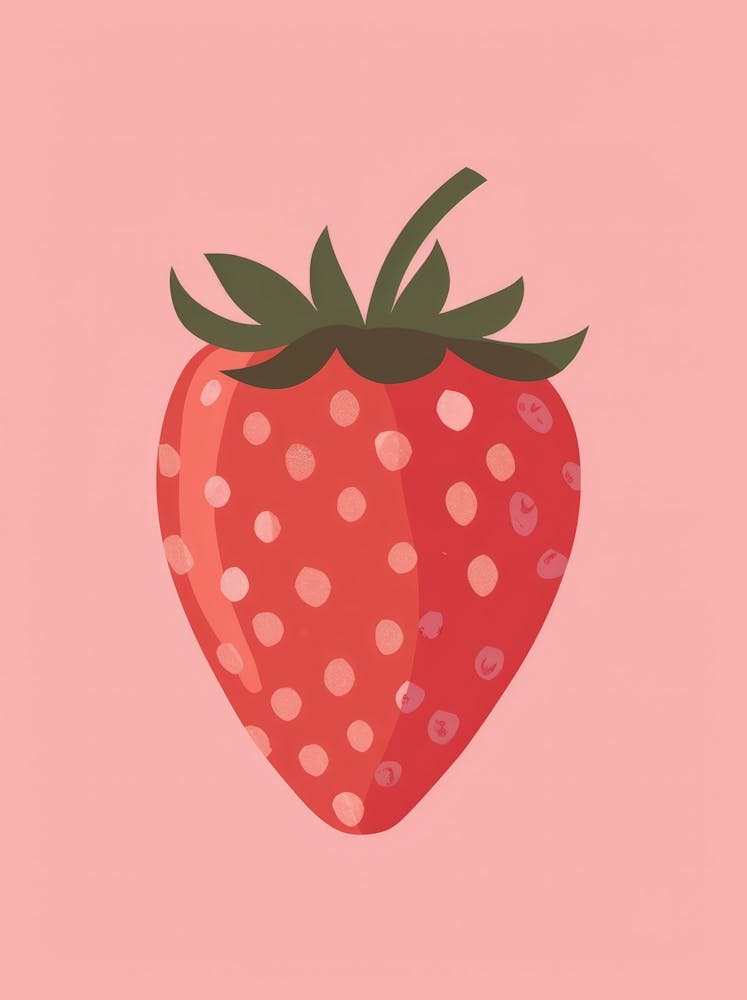 Strawberry On A Pink Background