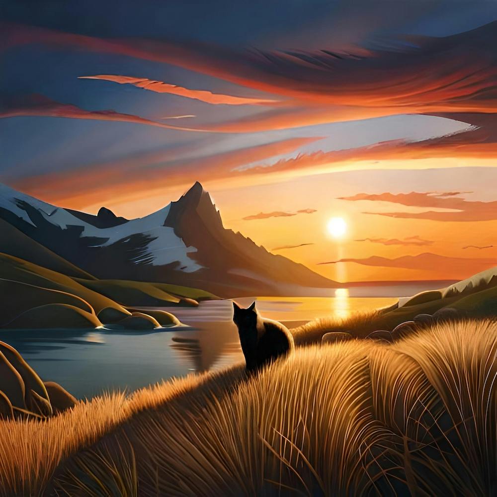 Cat At Sunset 2