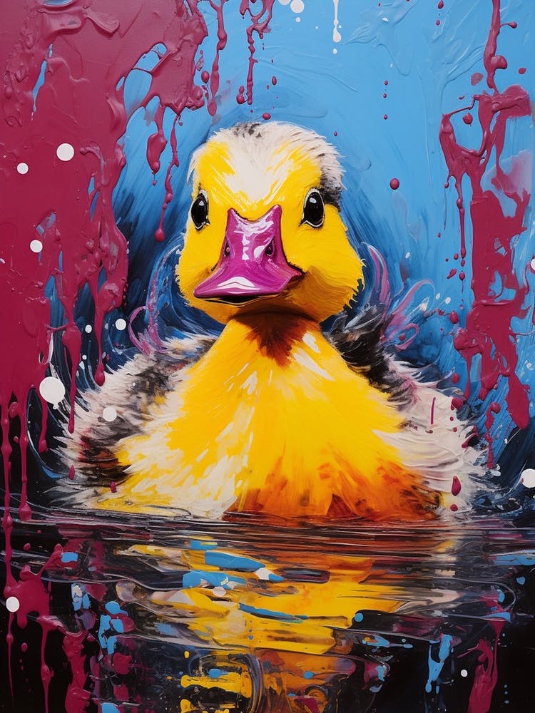 Pop Art Duckling Paint Splash 2