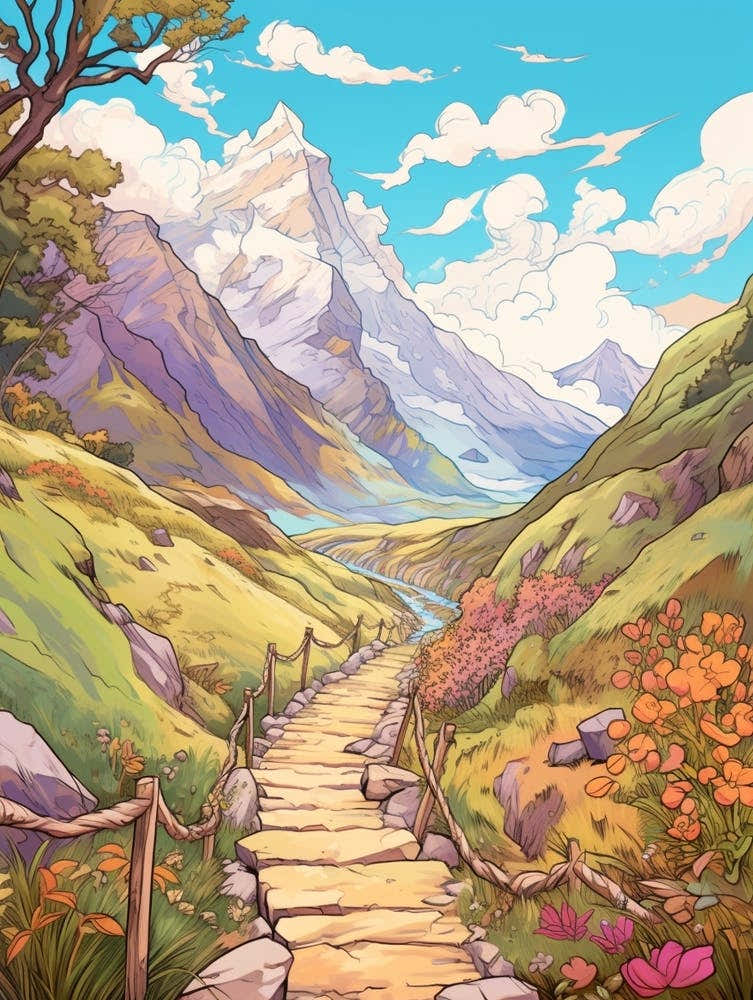 Salkantay Trek Peru 1 Hike Illustration