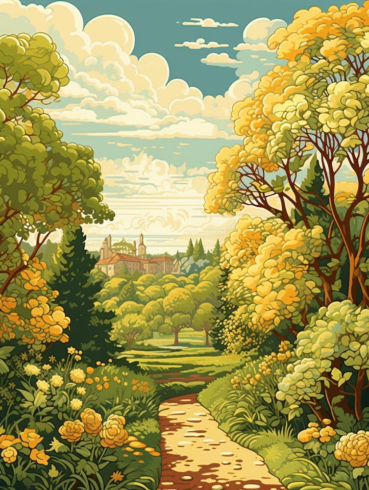 Parco Sempione Italy Gardens Illustration 1