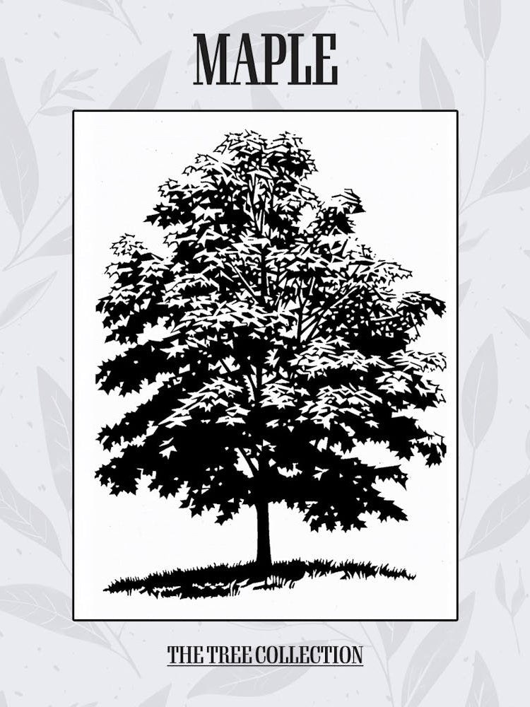 Maple Tree Simple Geometric Nature Stencil 21 Poster