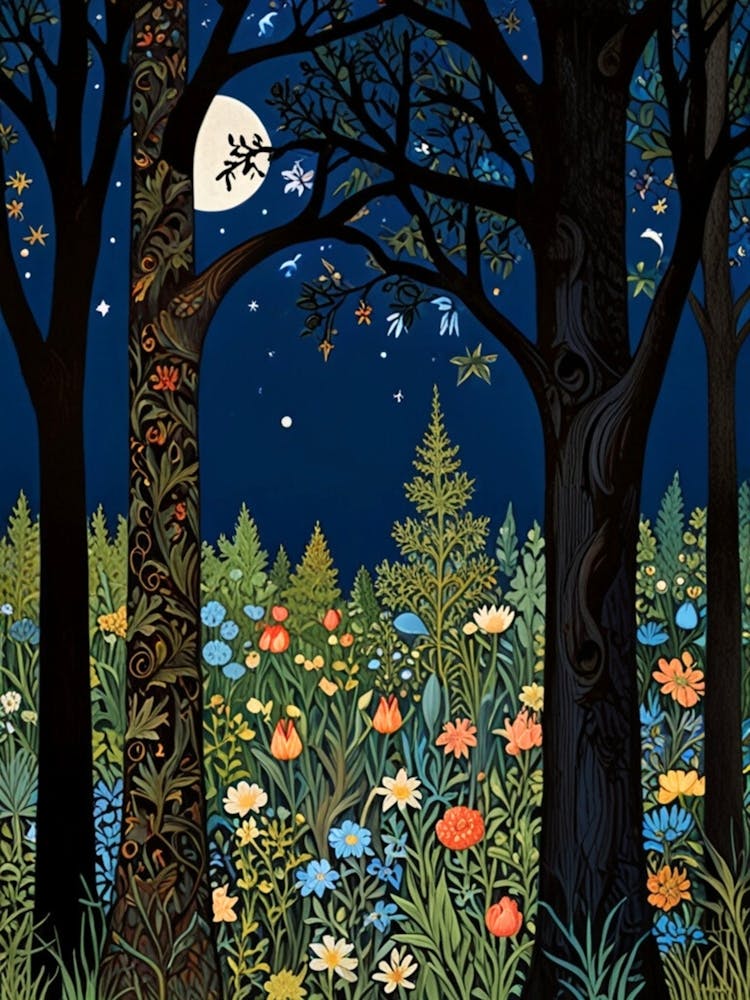 WILLIAM MORRIS Night In The Forest 3