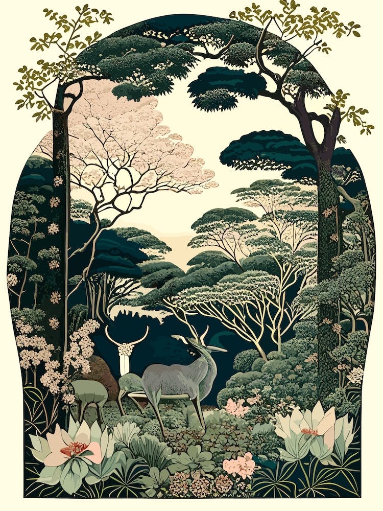 Nara Park, Japan Vintage Botanical