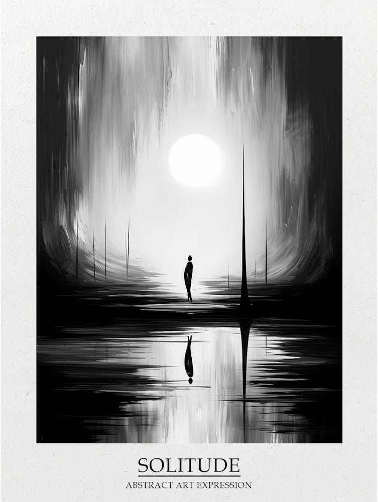 Solitiude Abstract Black And White 2 Poster