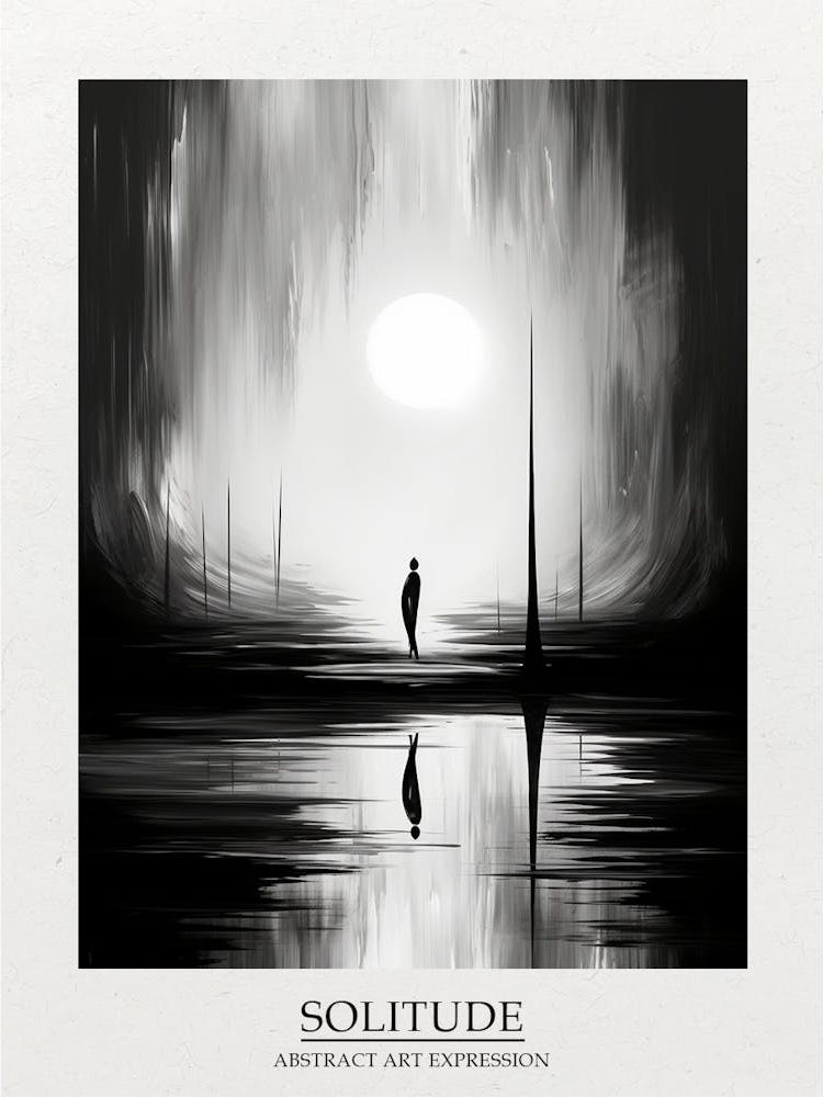 Solitiude Abstract Black And White 2 Poster