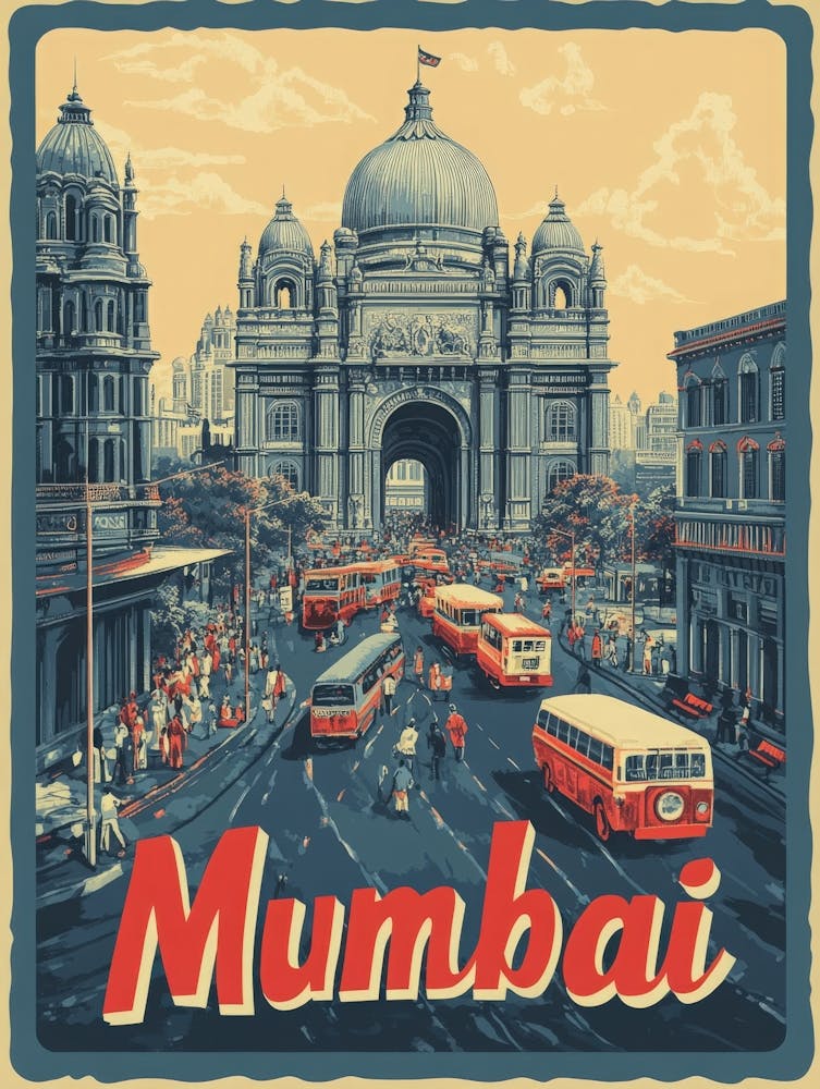 Aihrgdesign Ein Retro-Reiseposter für Mumbai 1