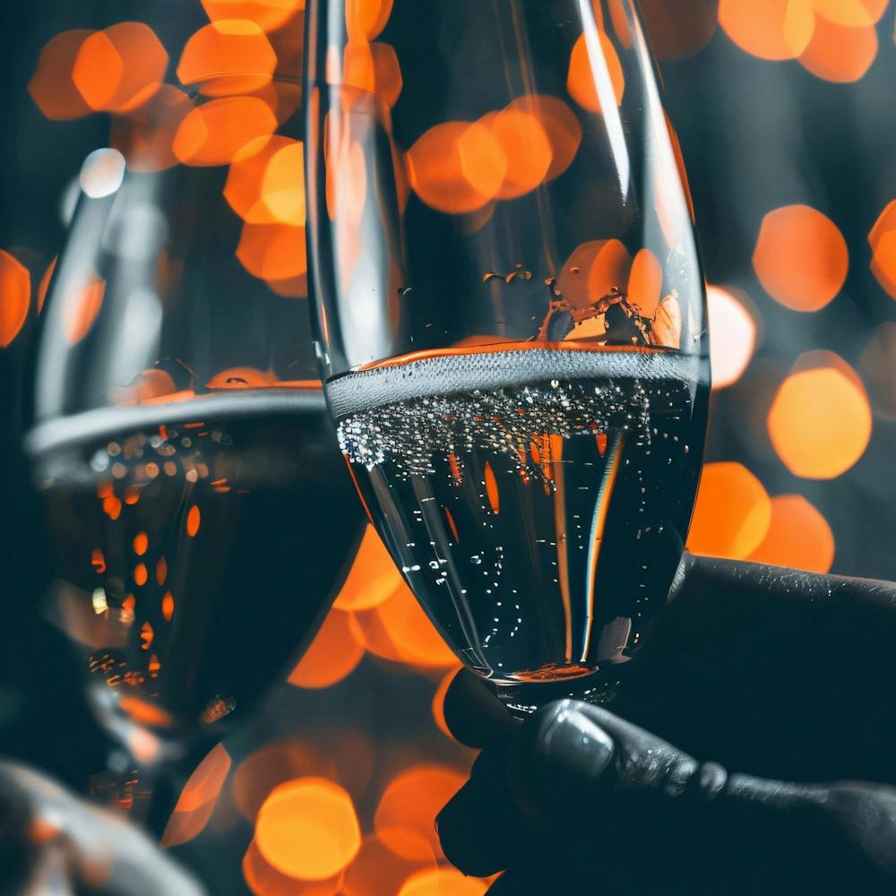 Champagne Glasses With Bokeh