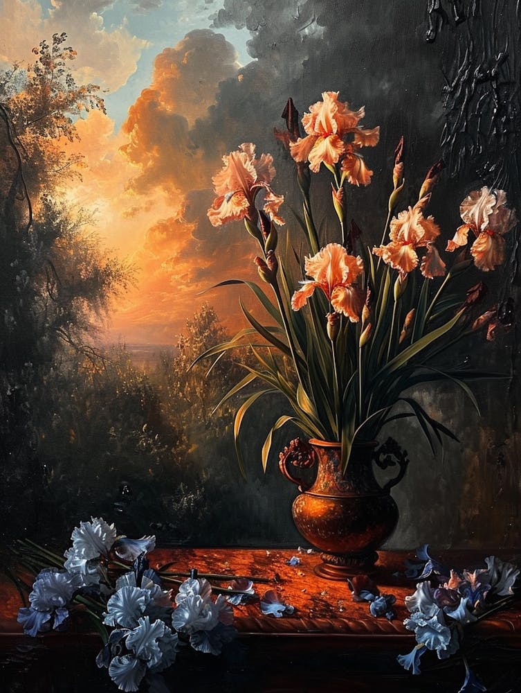 Baroque Floral Still Life Iris 1