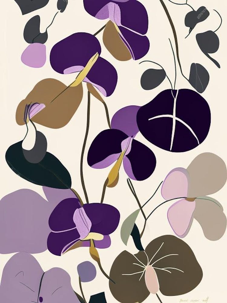 Veilchen Wildblume Moderne gedämpfte Farben 1