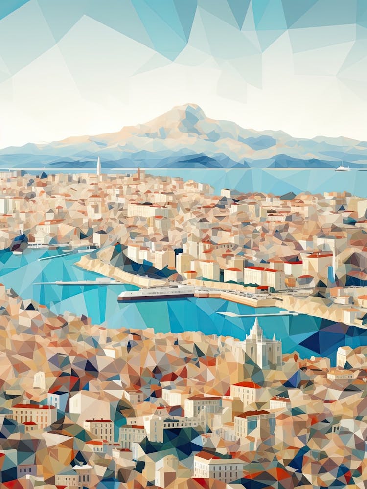 Marseille, Frankreich, Geometrische Illustration 4
