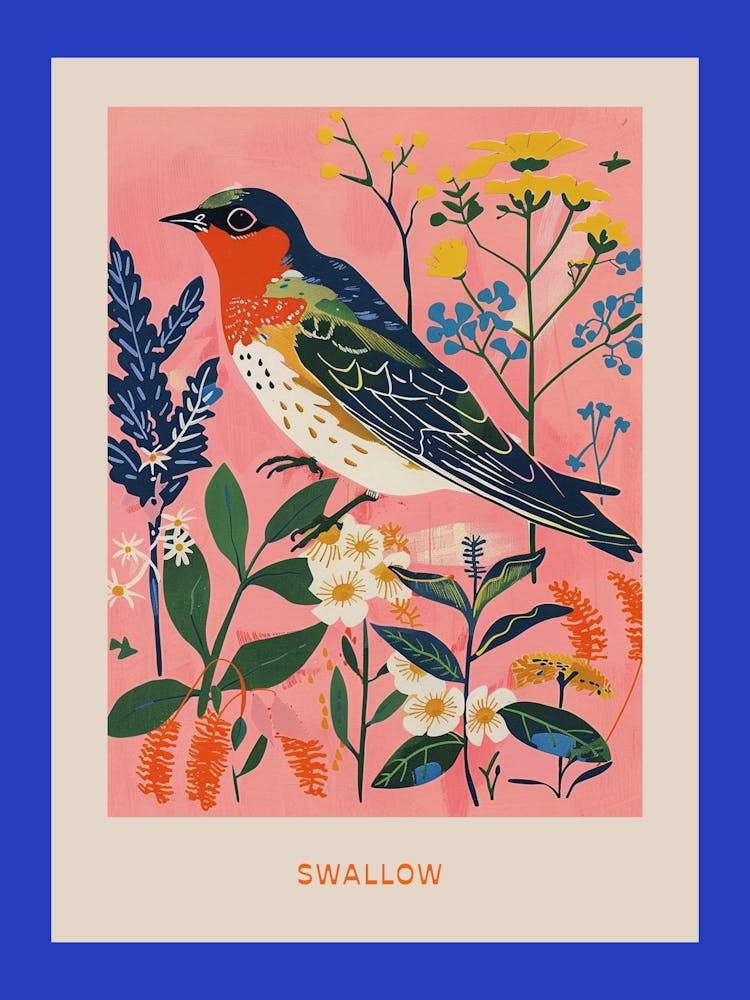 Spring Birds Poster Swallow 6
