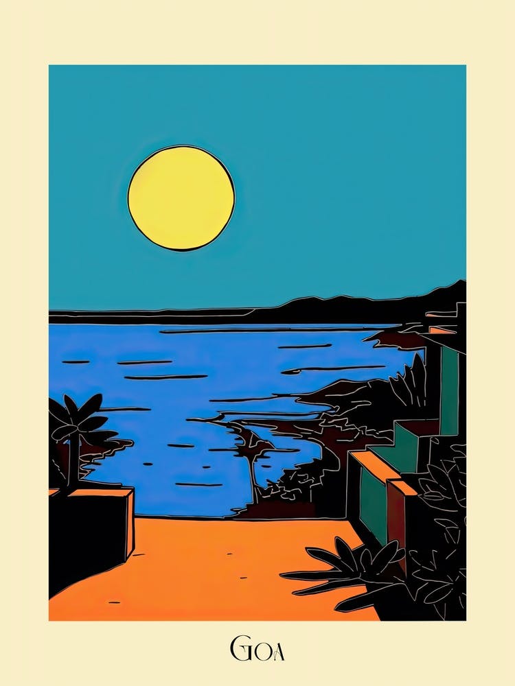 Poster von Minimalistischer Designstil von Goa, Indien 3