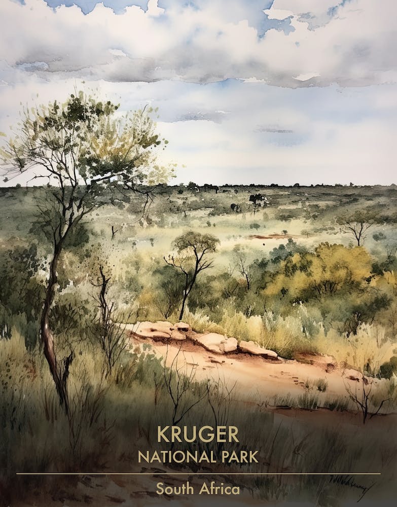 Kruger National Park South Africa Watercolour 1