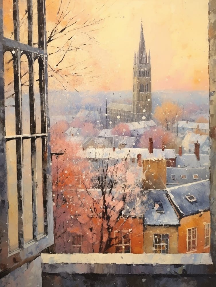 Winter Cityscape Canterbury United Kingdom 1