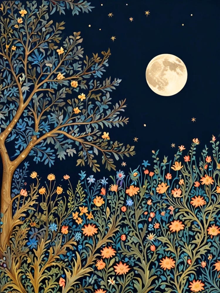 William Morris Moonlight In The Garden 32