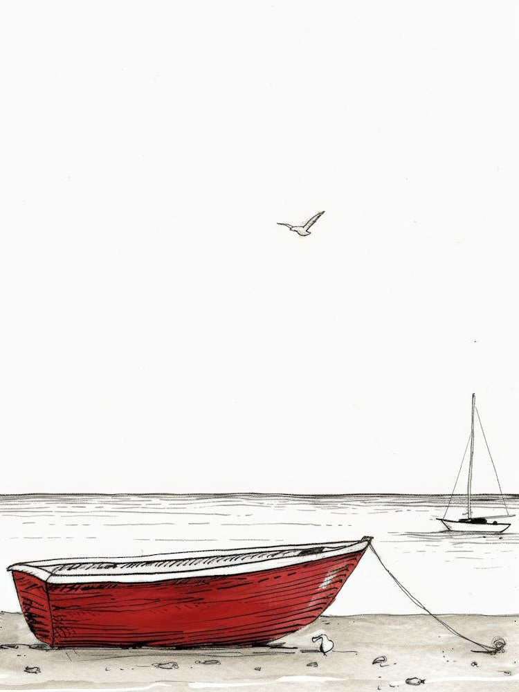 Red Boat Canvas Print