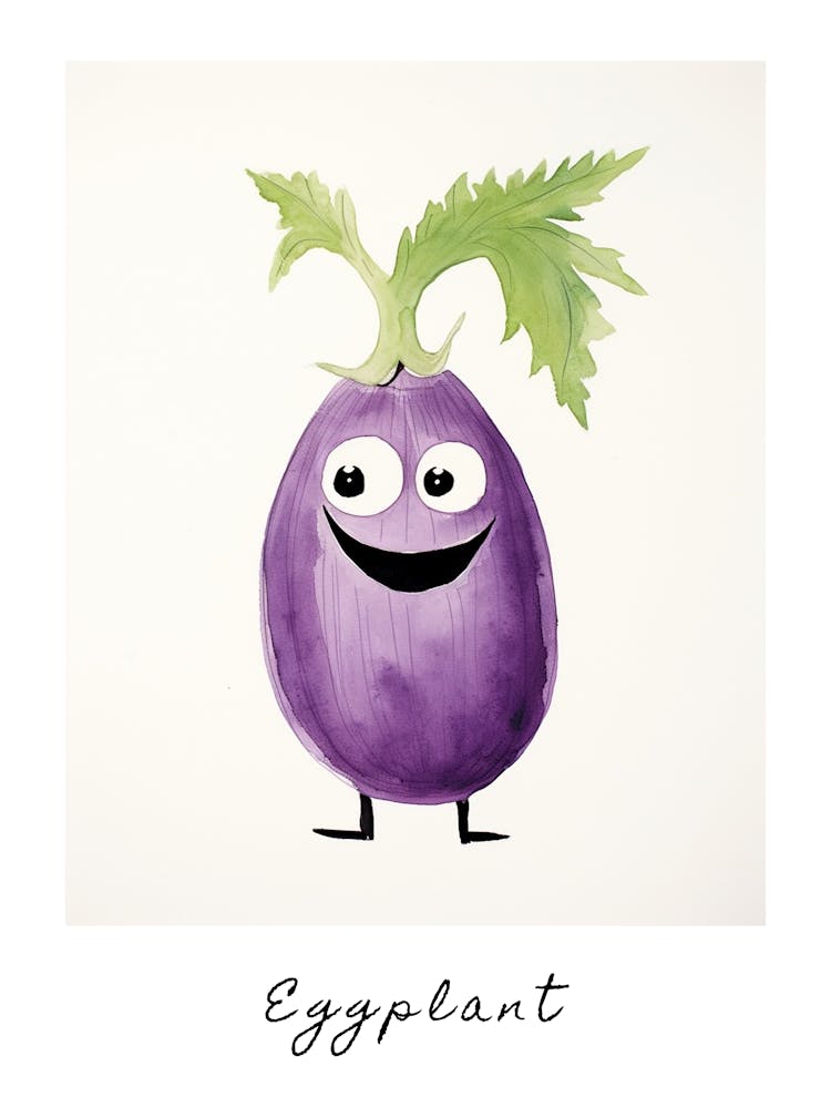 Friendly Kids Eggplant Poster