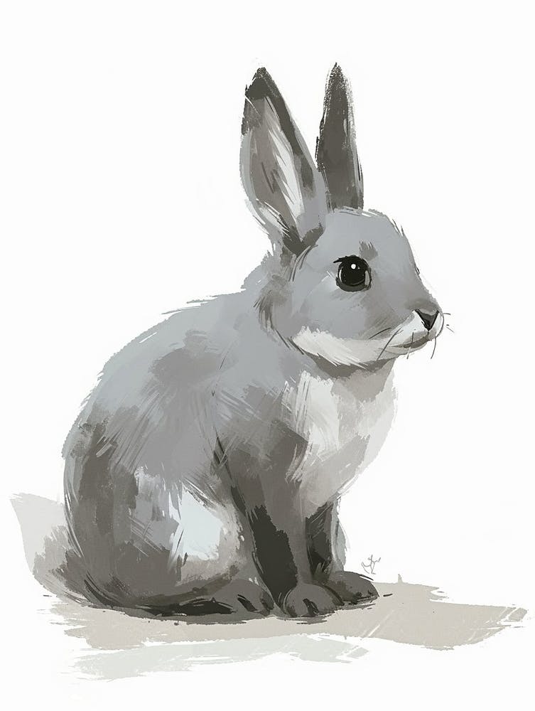 Silver Fox Rabbit Nursery Illustration 2