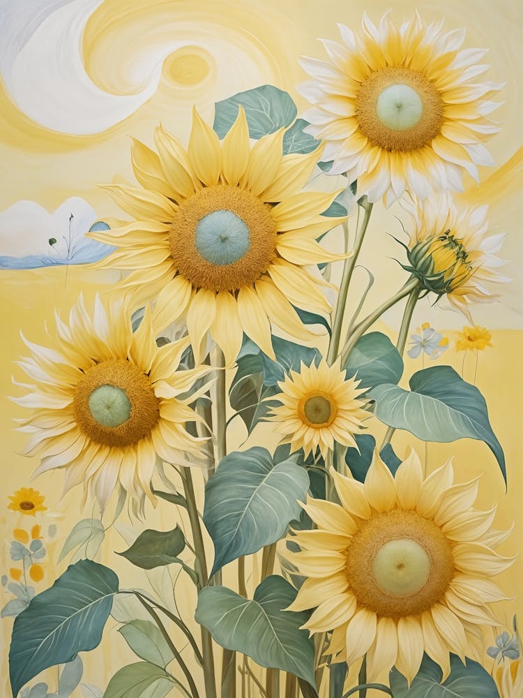 Pastel Yellow Sunflowers